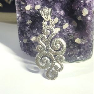 SARDA STERLING SILVER S SWIRL “SEE THROUGH” PENDANT